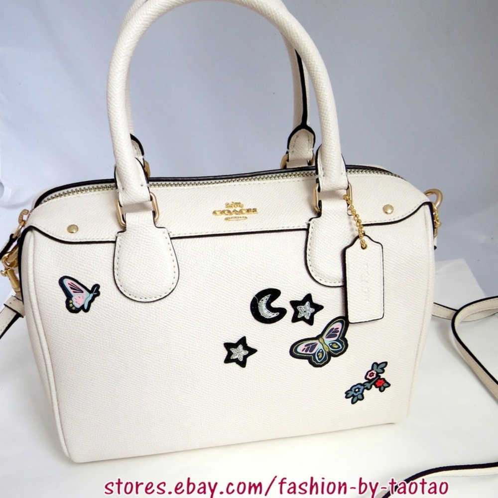 Coach Mini Bennett Satchel Rainbow Leather Chalk